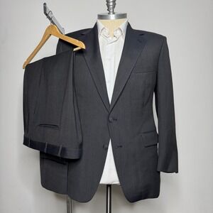 Vintage USA Christian Brooks Men's‎ 44L 36W Wool Pinstripe Two-Piece Suit